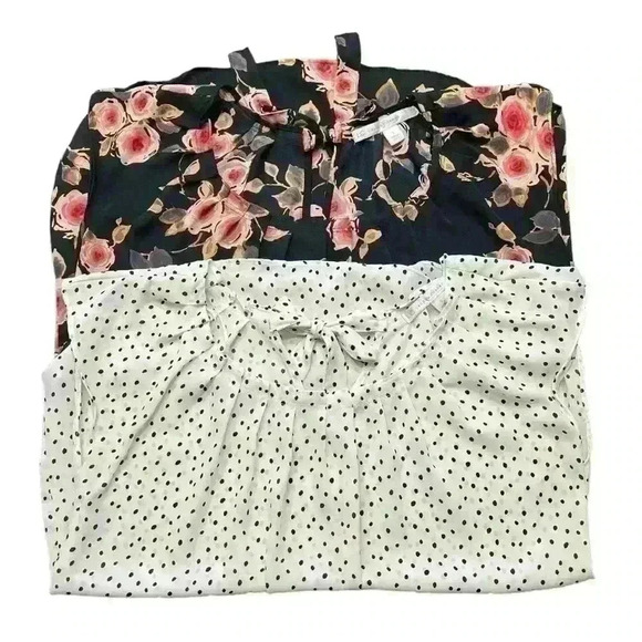 LC Lauren Conrad Tops - Lauren Conrad Blouse Bundle, Size S, Polka Dot, Floral, short Sleeve